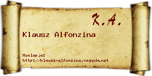 Klausz Alfonzina névjegykártya
